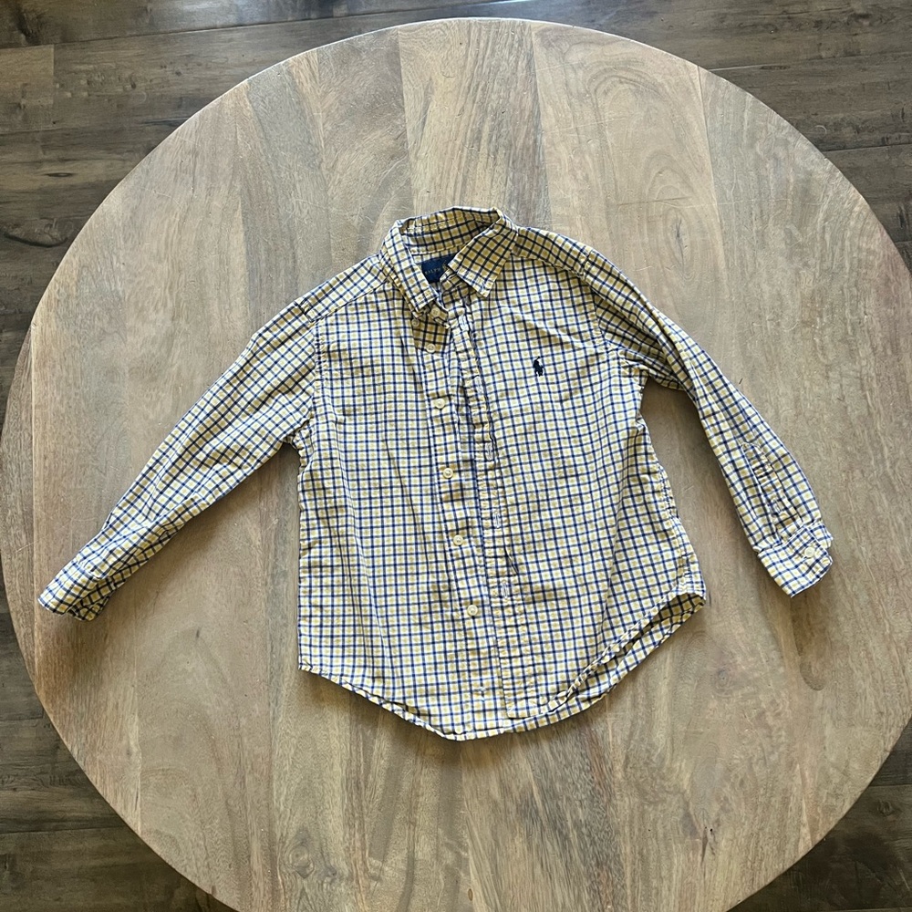 Ralph Lauren blue and yellow plaid Button Down Shirt